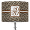 Leopard Print 16" Drum Lampshade - ON STAND (Fabric)