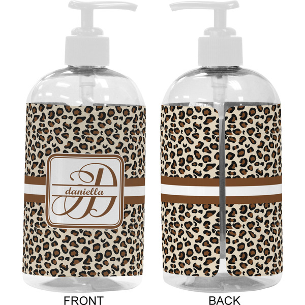 Leopard Print 16 oz Plastic Liquid Dispenser- Approval- White