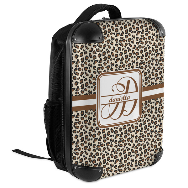 Leopard Print 18" Hard Shell Backpacks - ANGLED VIEW