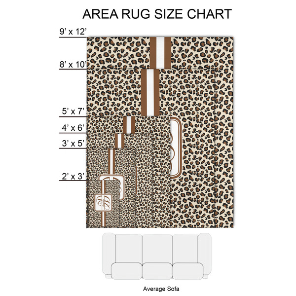 Leopard Print 2'x3' Indoor Area Rugs - Size Chart