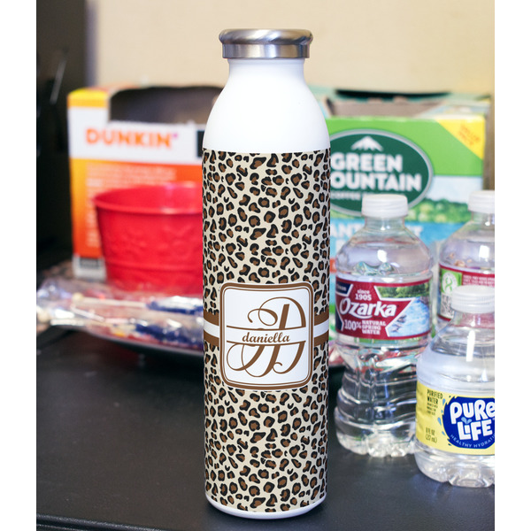 Leopard Print 20oz Water Bottles - Full Print - In Context