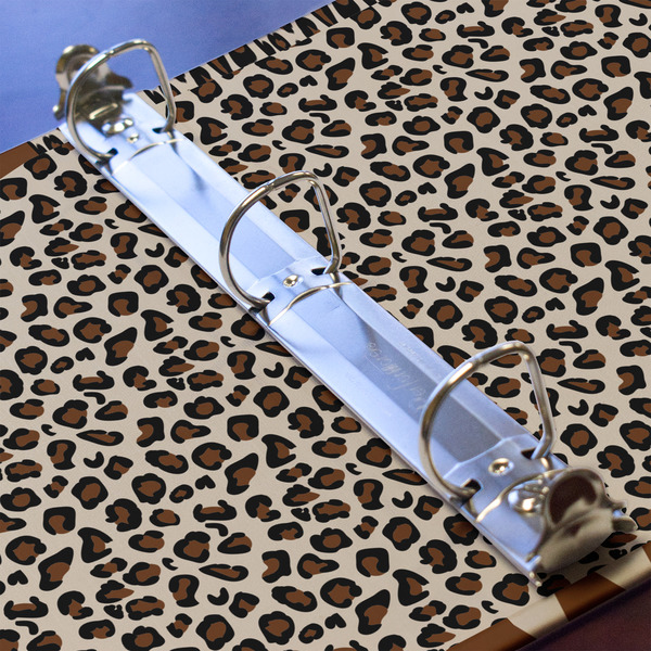 Leopard Print 3 Ring Binders - Full Wrap - 1" - DETAIL