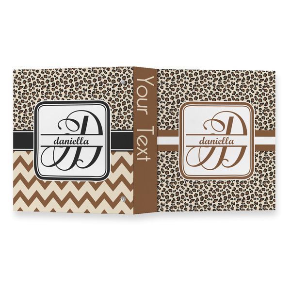 Leopard Print 3 Ring Binders - Full Wrap - 1" - OPEN OUTSIDE