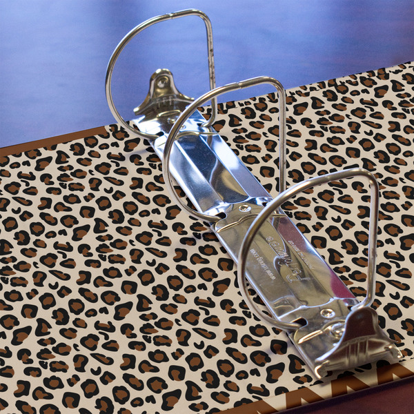 Leopard Print 3 Ring Binders - Full Wrap - 3" - DETAIL