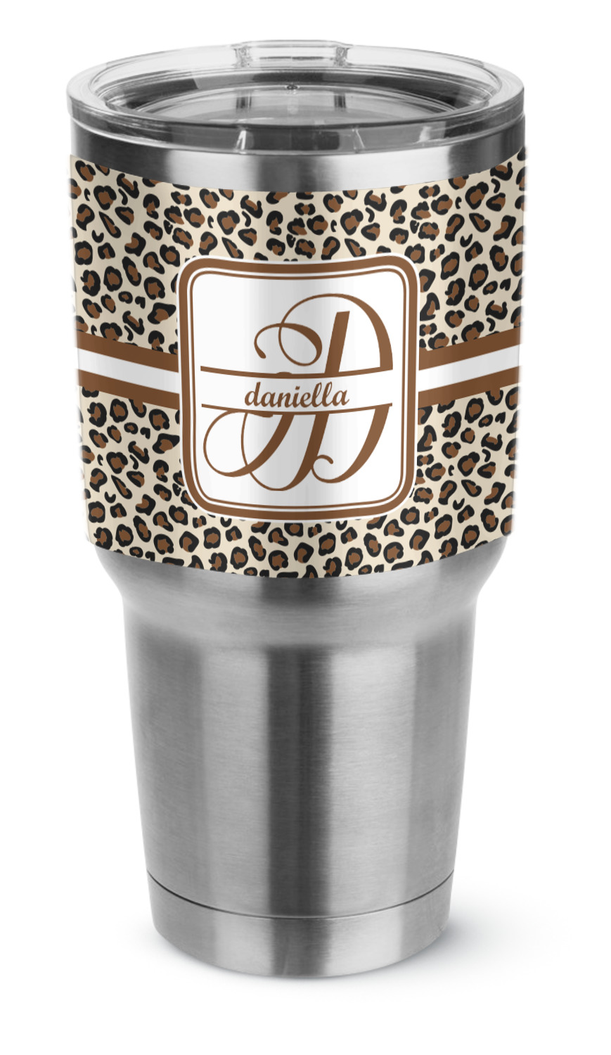 Leopard Print Stainless Steel Tumbler 30 oz (Personalized
