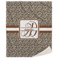 Leopard Print Sherpa Throw Blanket (Personalized)