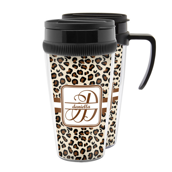 Custom Leopard Print Acrylic Travel Mug (Personalized)