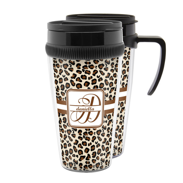Custom Leopard Print Acrylic Travel Mug (Personalized)