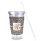 Leopard Print Acrylic Tumbler - Full Print - Front straw out