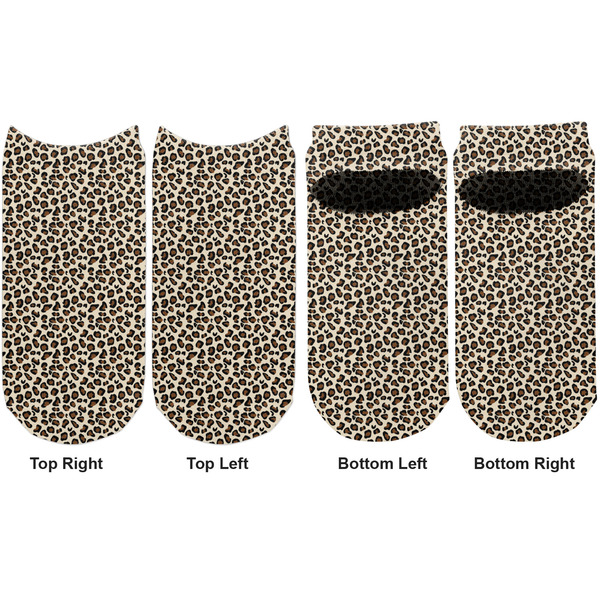 Leopard Print Adult Ankle Socks - Double Pair - Front and Back - Apvl