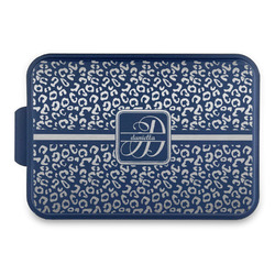 Leopard Print Aluminum Baking Pan with Navy Lid (Personalized)