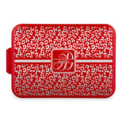 Leopard Print Aluminum Baking Pan with Red Lid (Personalized)
