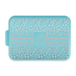 Leopard Print Aluminum Baking Pan with Teal Lid (Personalized)