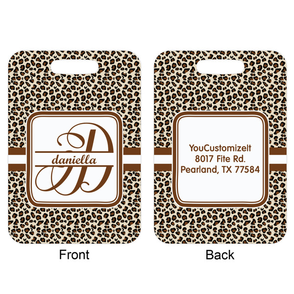 Leopard Print Aluminum Luggage Tag (Front + Back)