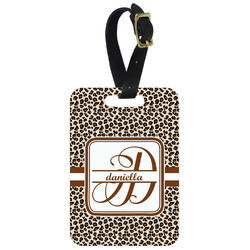 Leopard Print Metal Luggage Tag w/ Name and Initial