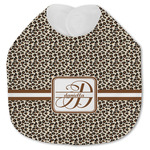 Leopard Print Jersey Knit Baby Bib w/ Name and Initial