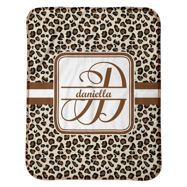 Leopard Print Baby Sherpa Blanket - Flat