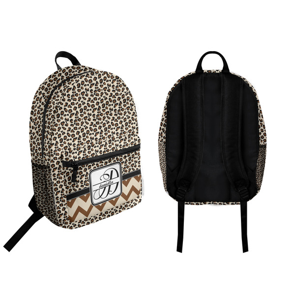 Leopard Print Backpack front and back - Apvl