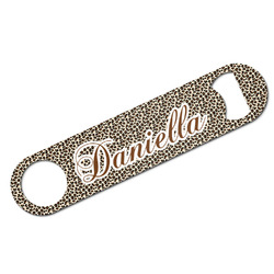 Leopard Print Bar Bottle Opener w/ Name and Initial