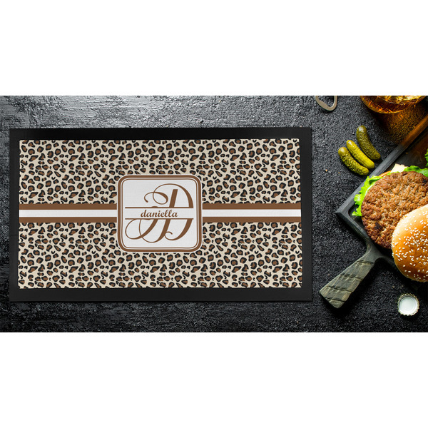 Leopard Print Bar Mat - Small - LIFESTYLE