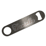 Leopard Print Bar Bottle Opener - Silver w/ Name and Initial