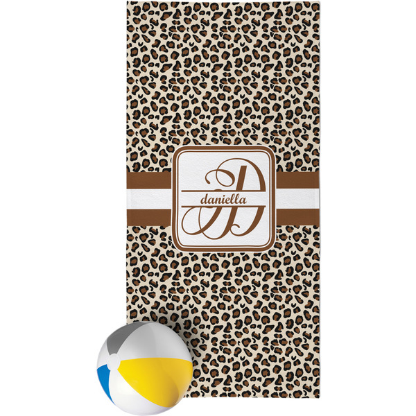 Custom Leopard Print Beach Towel (Personalized)