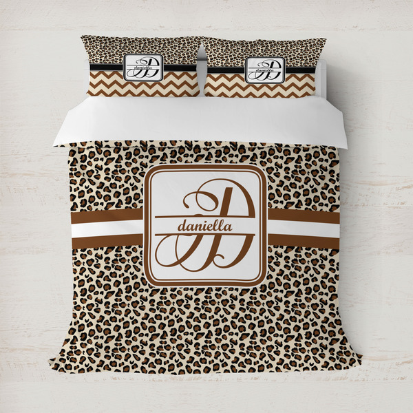 Custom Leopard Print Duvet Cover Set - Full / Queen (Personalized)