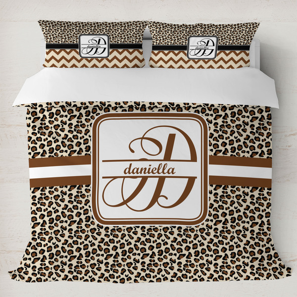 Custom Leopard Print Duvet Cover Set - King (Personalized)