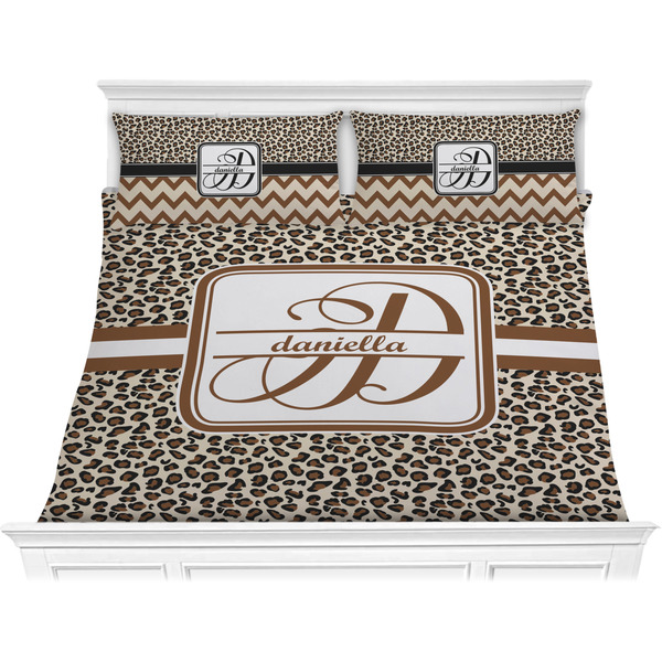 Custom Leopard Print Comforter Set - King (Personalized)
