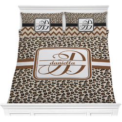 Leopard Print Comforter Set - Full / Queen (Personalized)