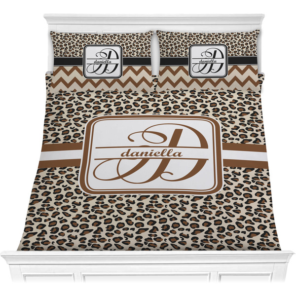 Custom Leopard Print Comforter Set - Full / Queen (Personalized)