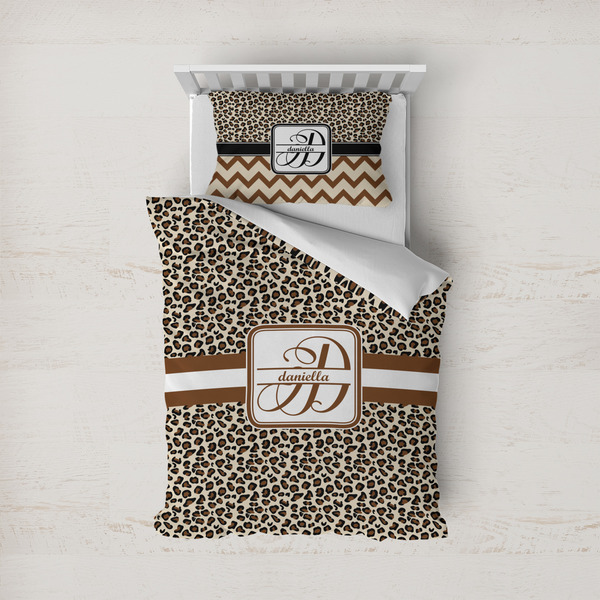 Custom Leopard Print Duvet Cover Set - Twin (Personalized)