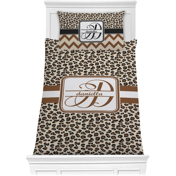 Custom Leopard Print Comforter Set - Twin (Personalized)