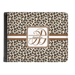 Leopard Print Genuine Leather Men's Bi-fold Wallet (Personalized)