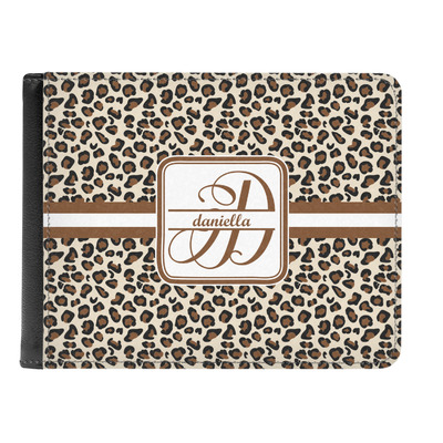 Leopard Print Genuine Leather Men's Bi-fold Wallet (Personalized)