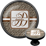 Leopard Print Cabinet Knob (Black) (Personalized)
