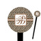 Leopard Print 6" Round Plastic Food Picks - Black - Single Sided (Personalized)