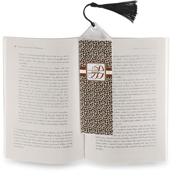 Leopard Print Bookmark with tassel - In book