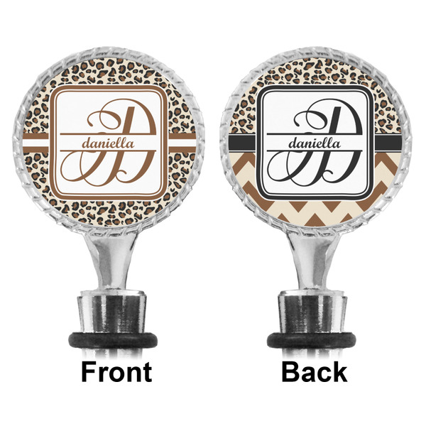 Leopard Print Bottle Stopper - Front and Back