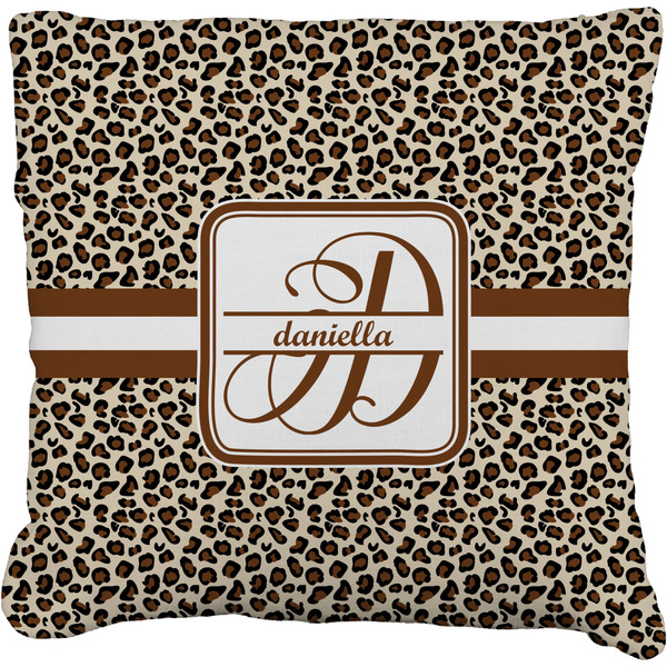 Custom Leopard Print Faux-Linen Throw Pillow 16" (Personalized)