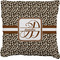 Leopard Print Faux-Linen Throw Pillow 16" (Personalized)