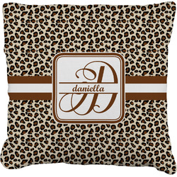 Leopard Print Faux-Linen Throw Pillow 18" (Personalized)