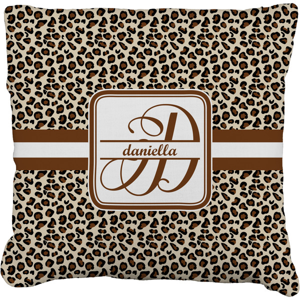 Custom Leopard Print Faux-Linen Throw Pillow 18" (Personalized)