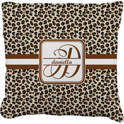 Leopard Print Faux-Linen Throw Pillow 20" (Personalized)
