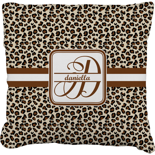 Custom Leopard Print Faux-Linen Throw Pillow 20" (Personalized)