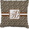 Leopard Print Faux-Linen Throw Pillow 20" (Personalized)