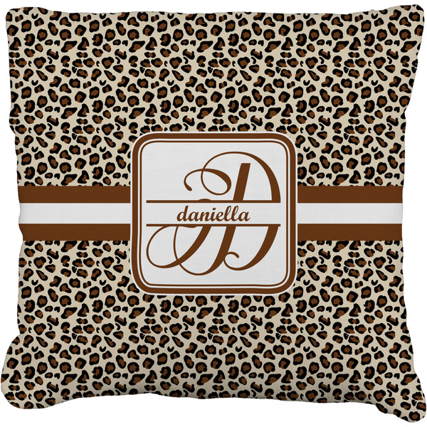 Custom Leopard Print Faux-Linen Throw Pillow 26" (Personalized)