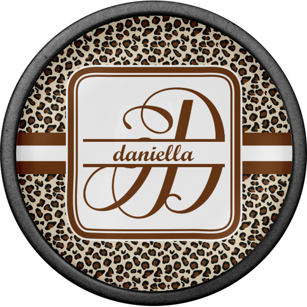 Leopard Print Cabinet Knob - Black - Front