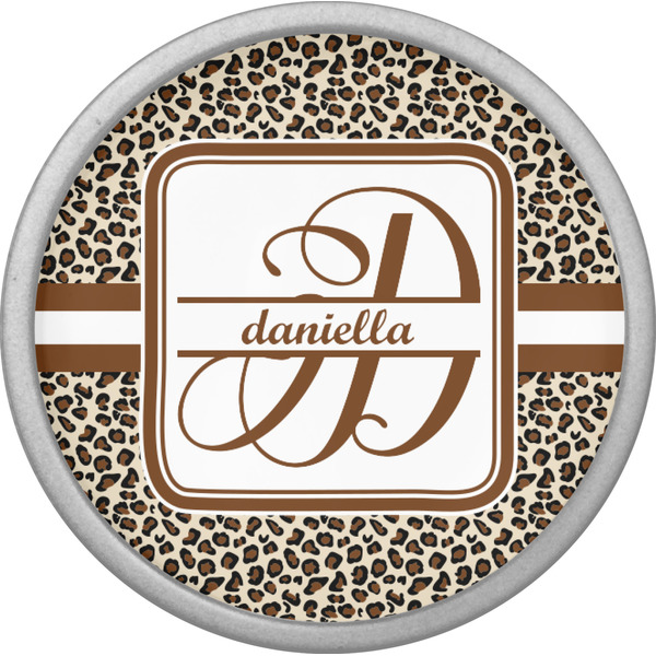 Leopard Print Cabinet Knob - Nickel - Front