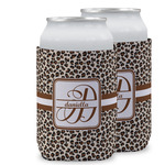 Leopard Print Can Cooler (12 oz) w/ Name and Initial